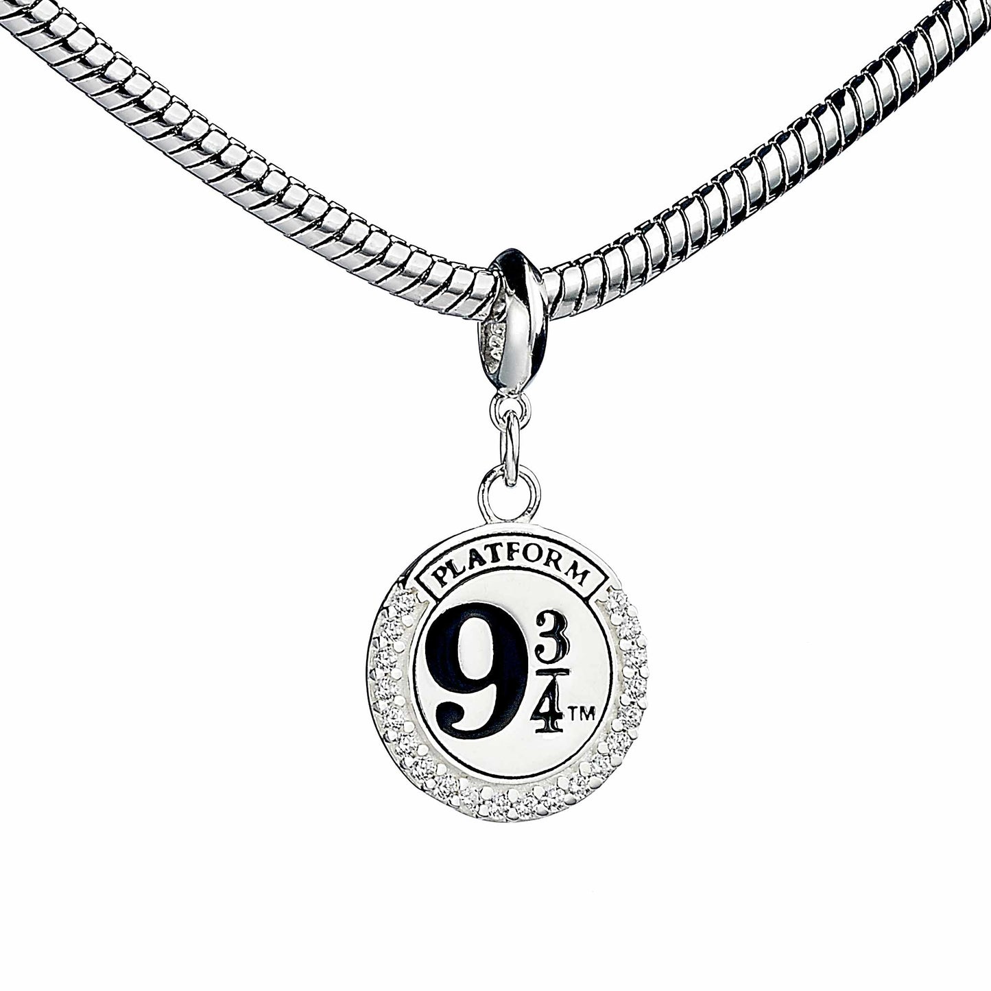 Harry Potter Platform 9 3/4 Slider Charm Embellished with Crystals - Sterling Silver