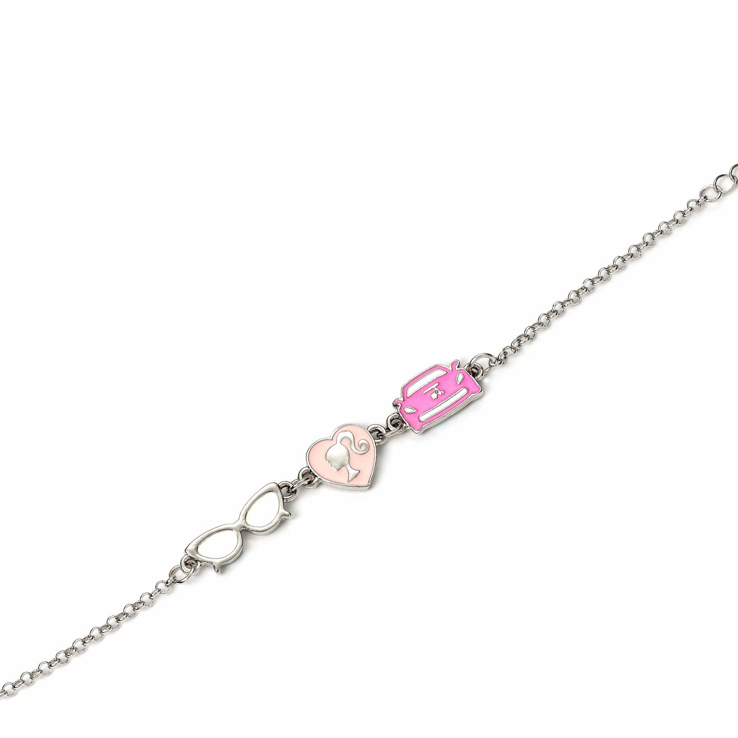 Barbie™️ Charm Bracelet with three classic Charms - Silhouette, Glasses and Corvette