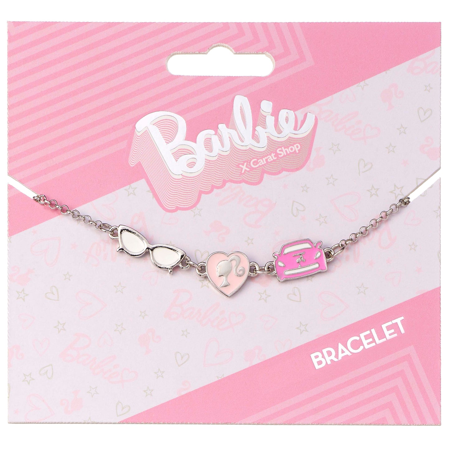 Barbie™️ Charm Bracelet with three classic Charms - Silhouette, Glasses and Corvette