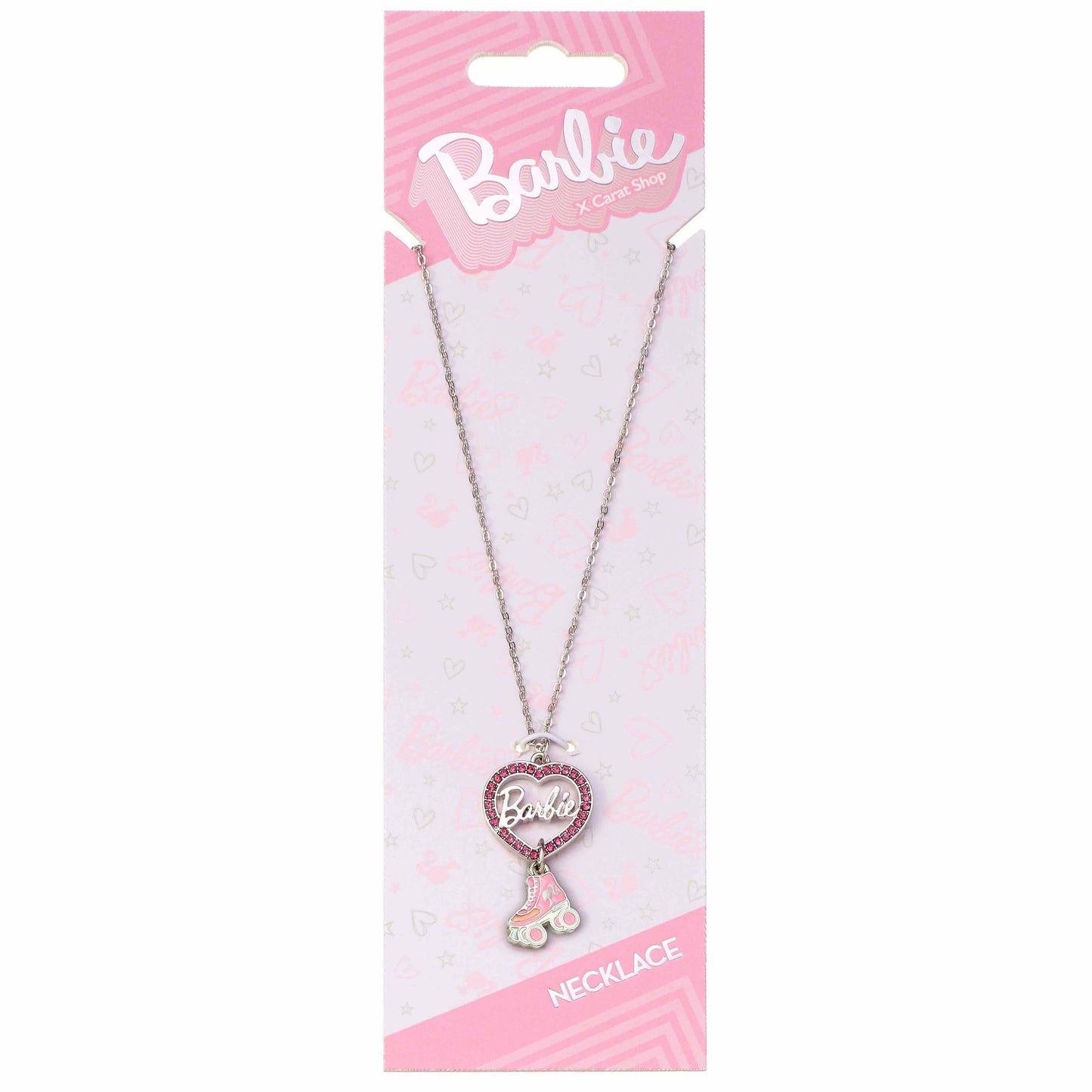 Barbie™️ Crystal Heart and Roller Skate Necklace