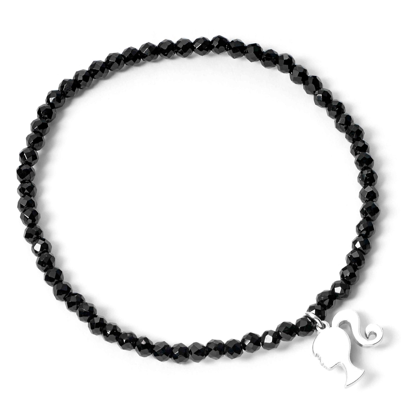 Barbie™️ Sterling Silver & Black Crystal Charm Bracelet