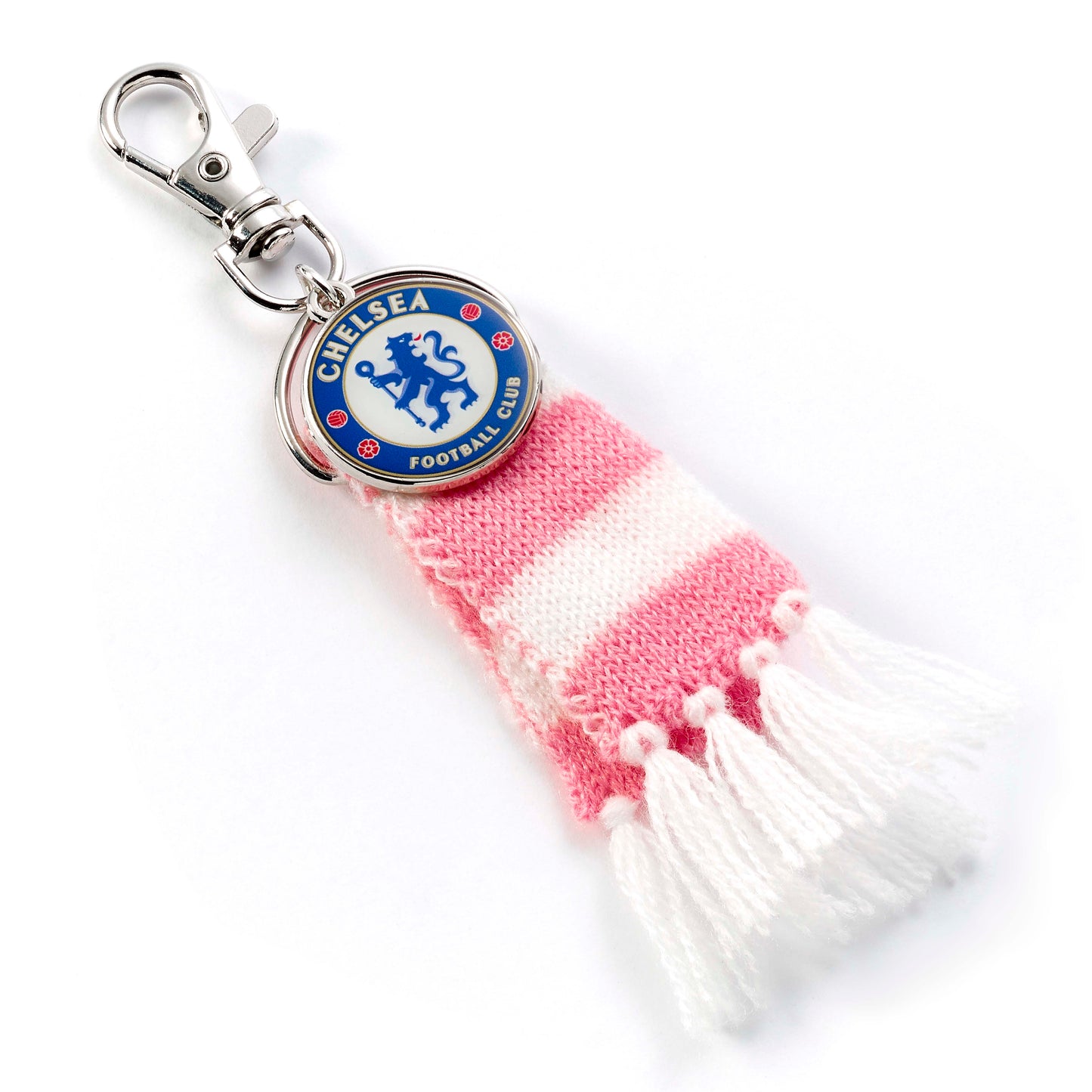 Chelsea Football Club Pink Stripe Scarf and Logo Backpack Hanger
