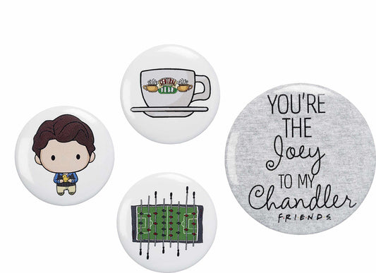 Friends the TV Series Chandler Button Badge Set - Grey