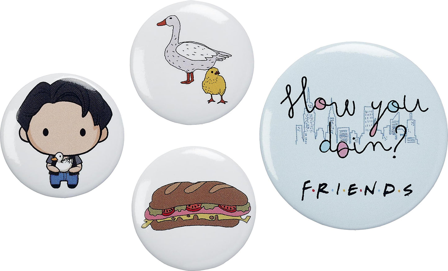 Friends the TV Series Joey Button Badge Set - Blue
