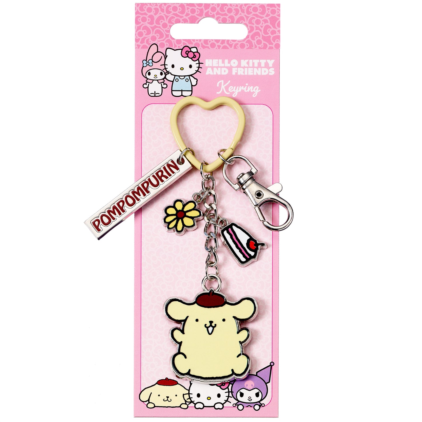 Hello Kitty Pompompurin Keyring with Charms