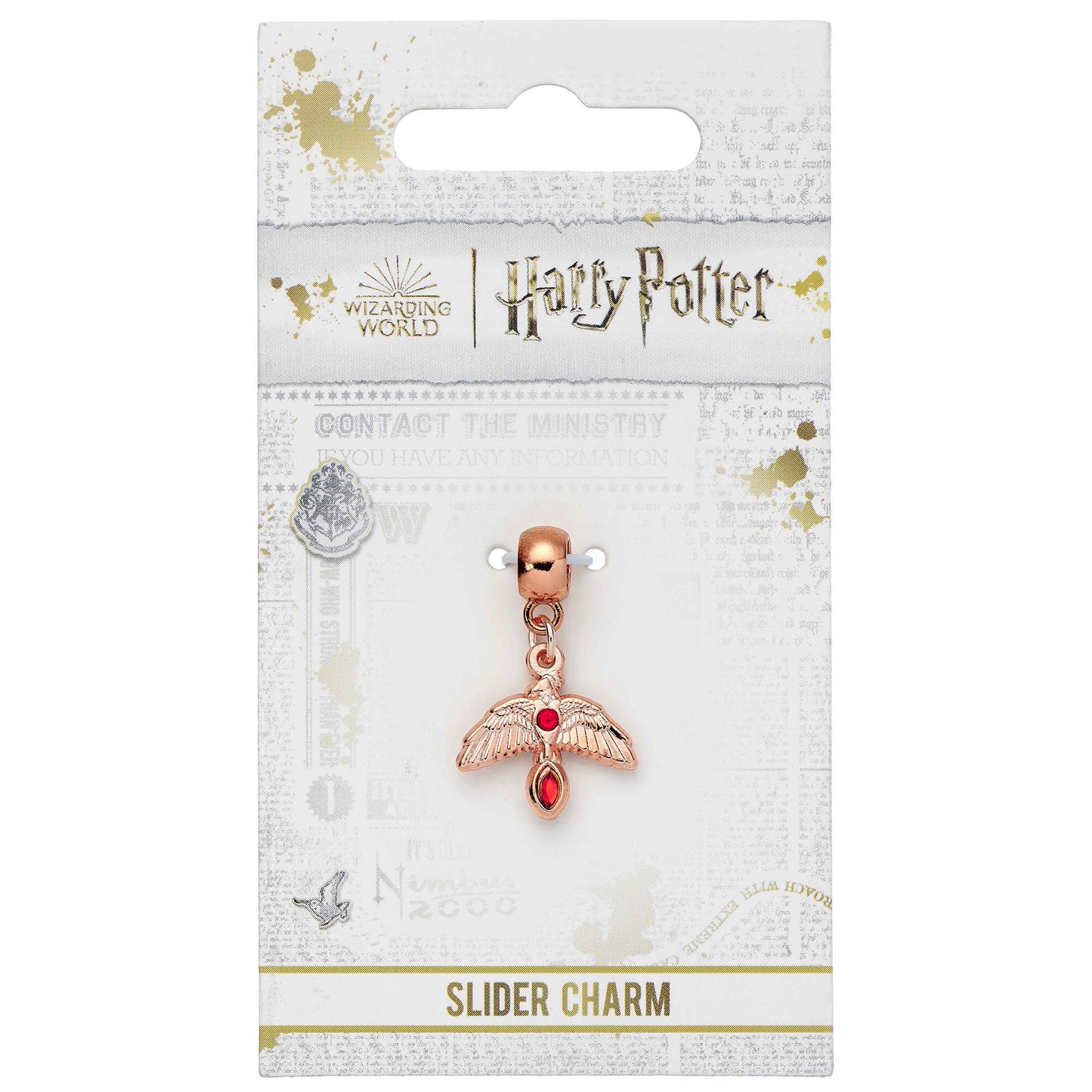 Harry Potter Fawkes Rose Gold Plated Slider Charm - Rose Gold