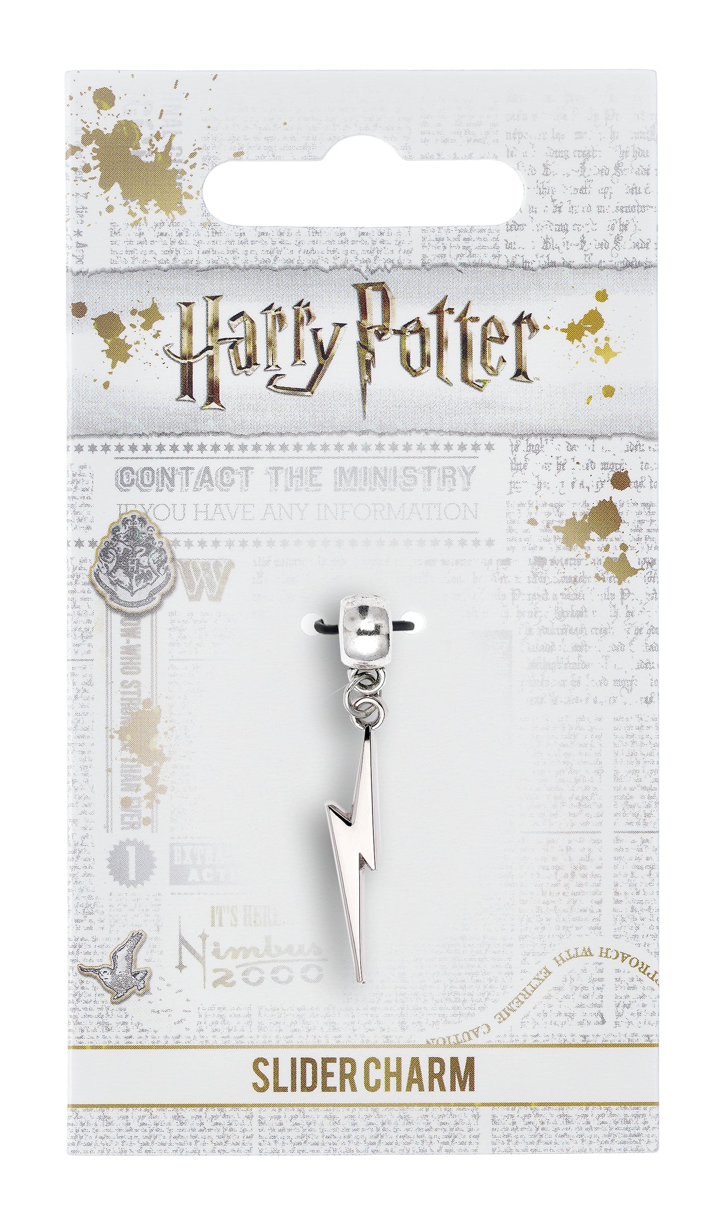 Harry Potter Lightning Bolt Slider Charm - Silver