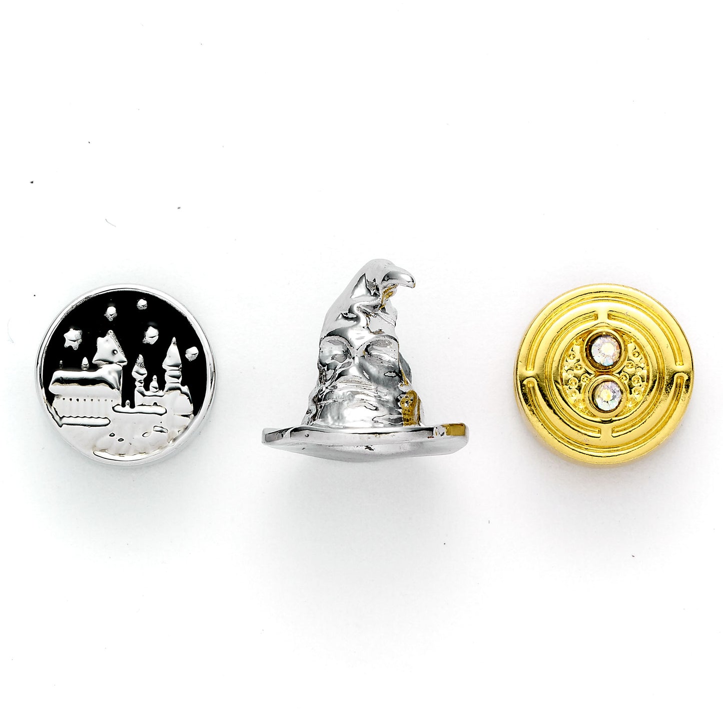 Harry Potter Spacer Beads Charm Set - Hogwart's Castle, Sorting Hat, Time Turner - Silver