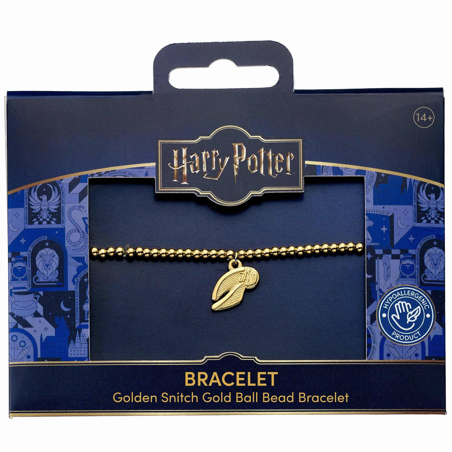 Harry Potter Stainless Steel Golden Snitch Gold Ball Bead Bracelet