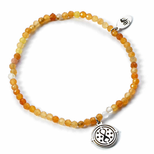 Harry Potter Crystal Bracelet & Sterling Silver Time Turner  Charm