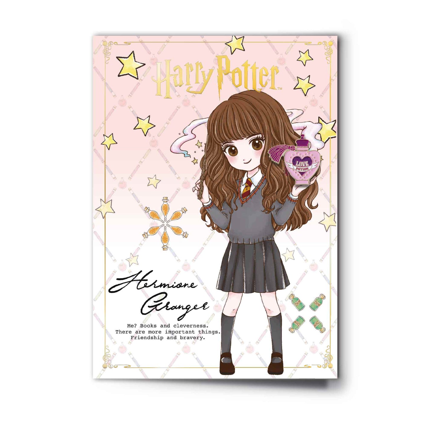Hermione Character Greetings Card with Pinbadge