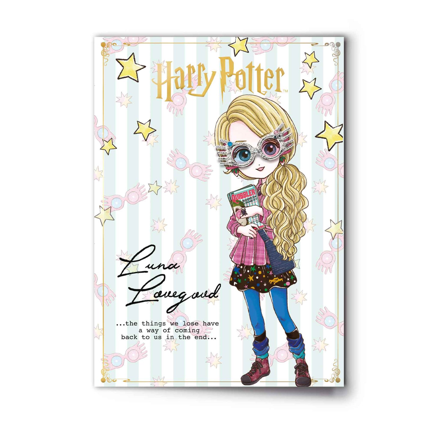Luna Lovegood Character Greetings Card with Pinbadge