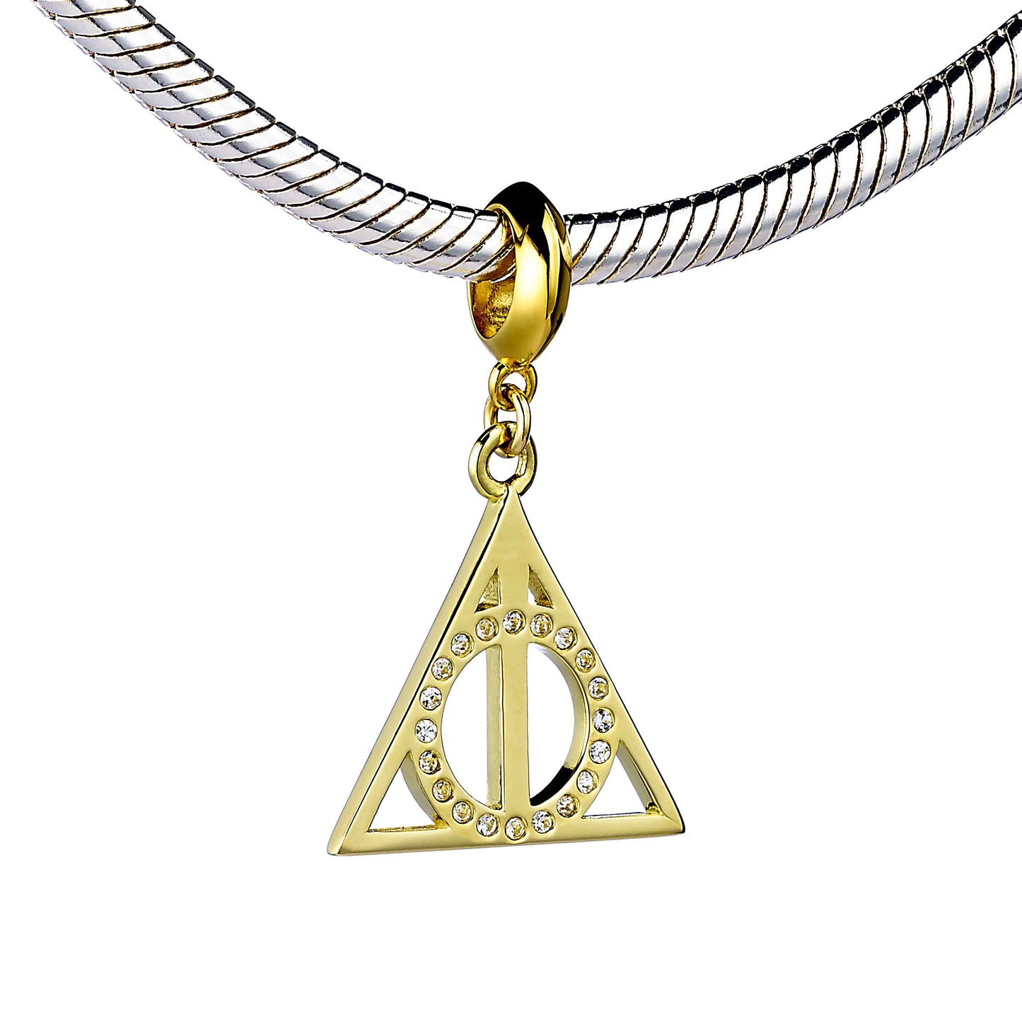 Harry Potter Sterling Silver Gold Plated Deathly Hallows Slider Charm
