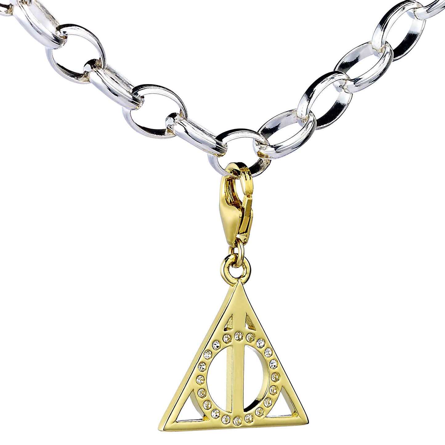 Harry Potter Sterling Silver, Gold Plated Deathly Hallows Clip On Charm