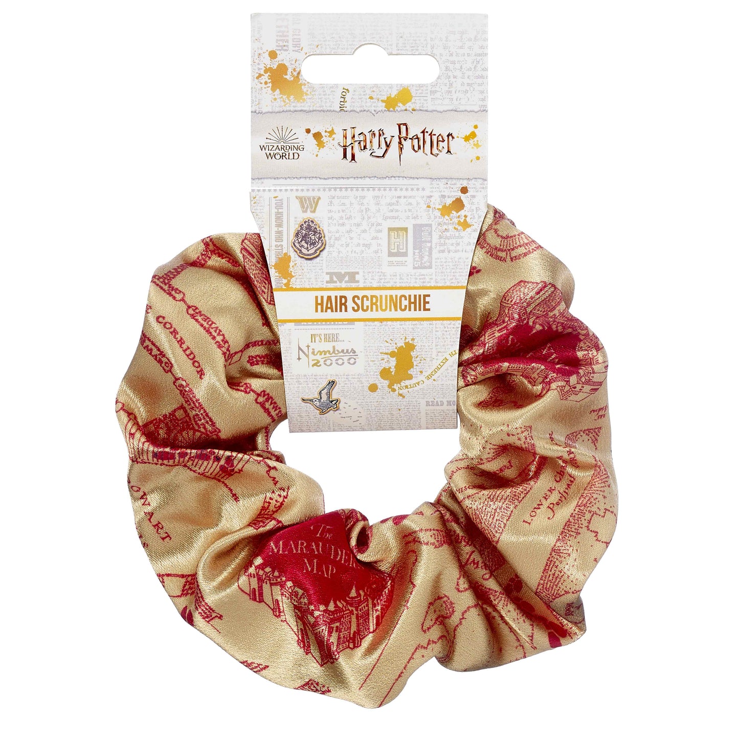 Harry Potter Marauders Map Hair Scrunchie - Gold