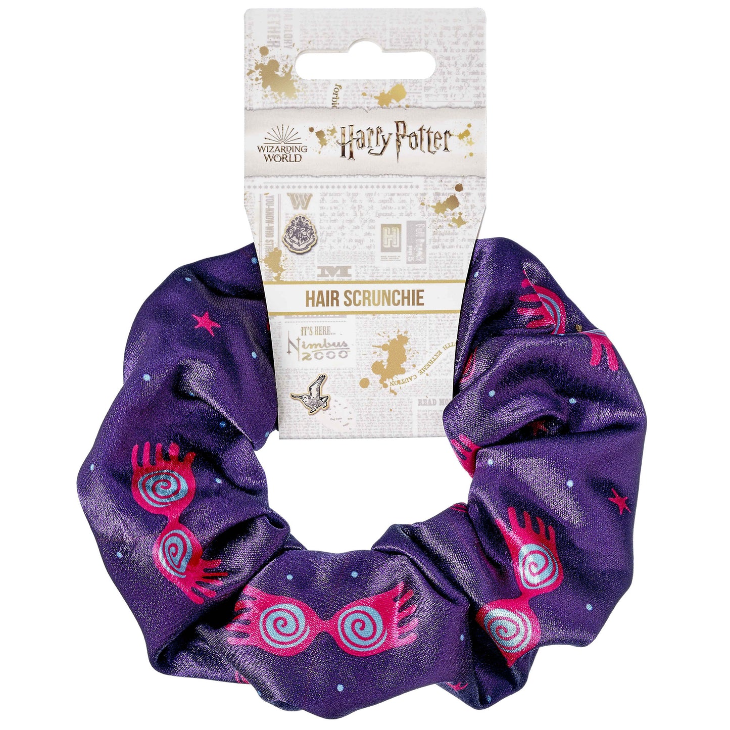 Harry Potter Luna Lovegood Navy & Pink Hair Scrunchie - Purple