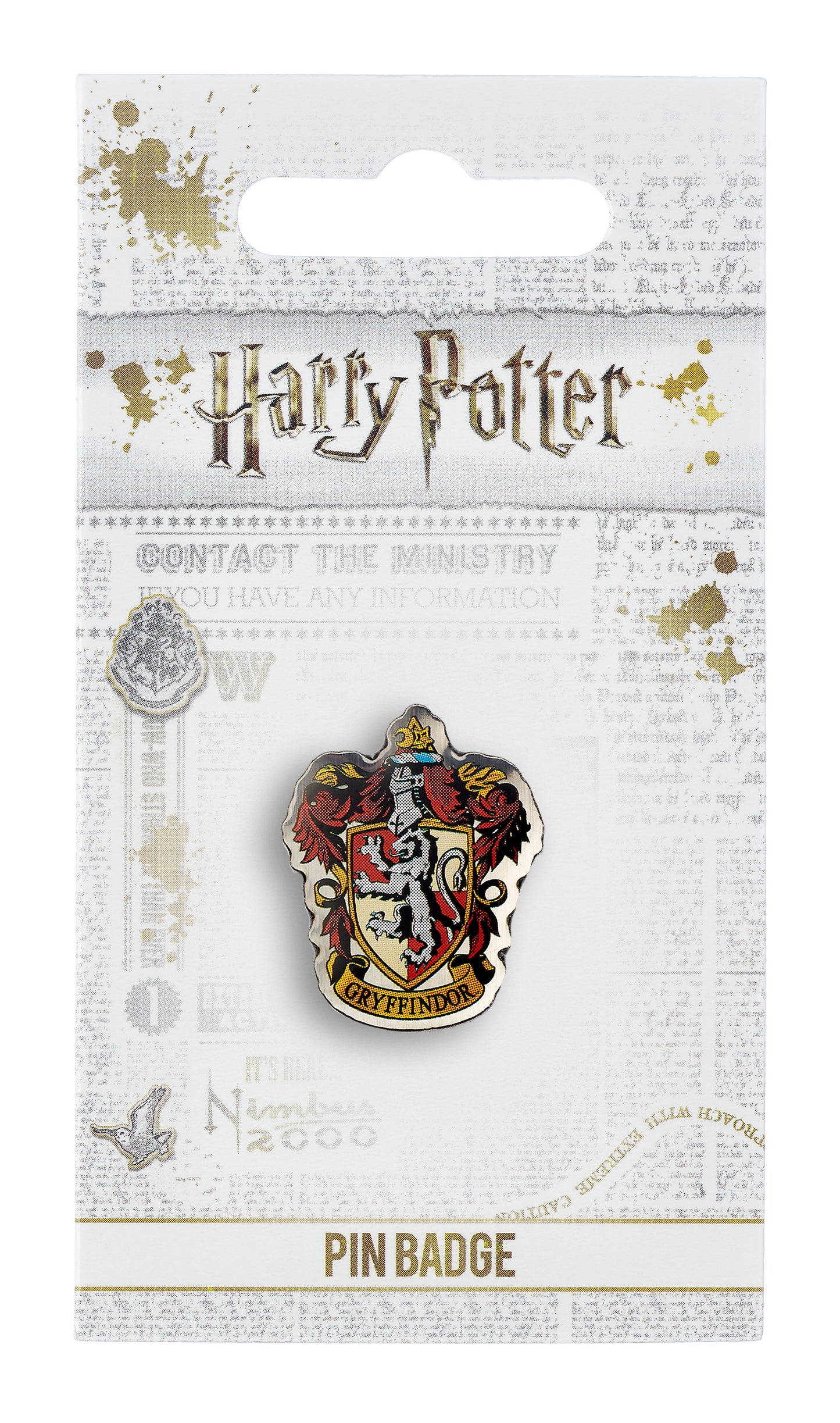Harry Potter Gryffindor Crest Pin Badge - Silver