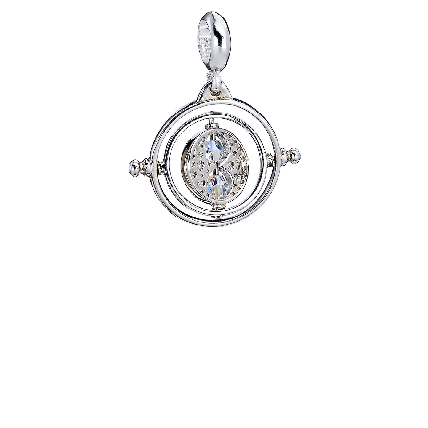 Harry Potter Sterling Silver Time Turner slider charm with Crystal Elements - Sterling Silver