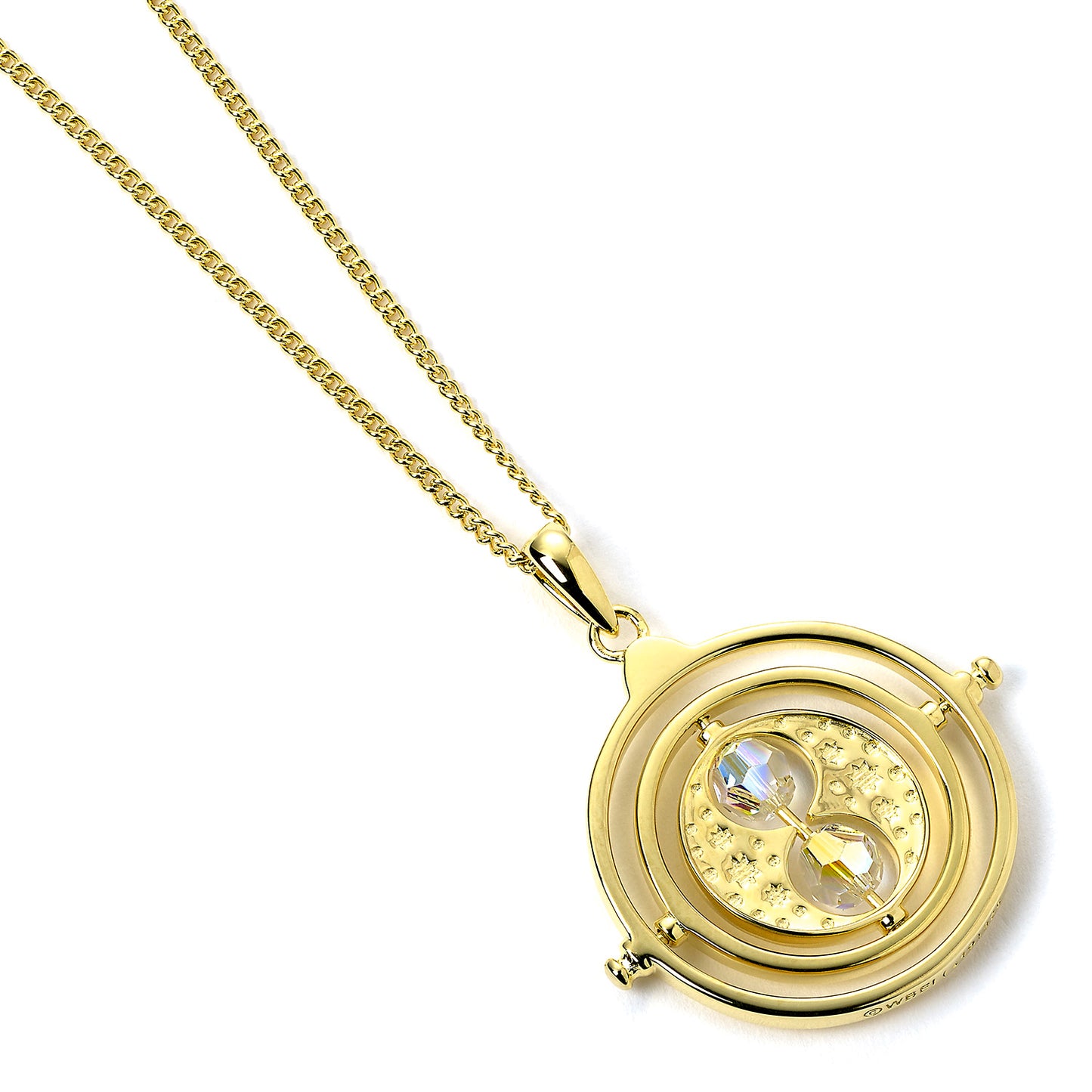 Harry Potter Time Turner Necklace Embellished with Crystals - Gold Plated Sterling Silver