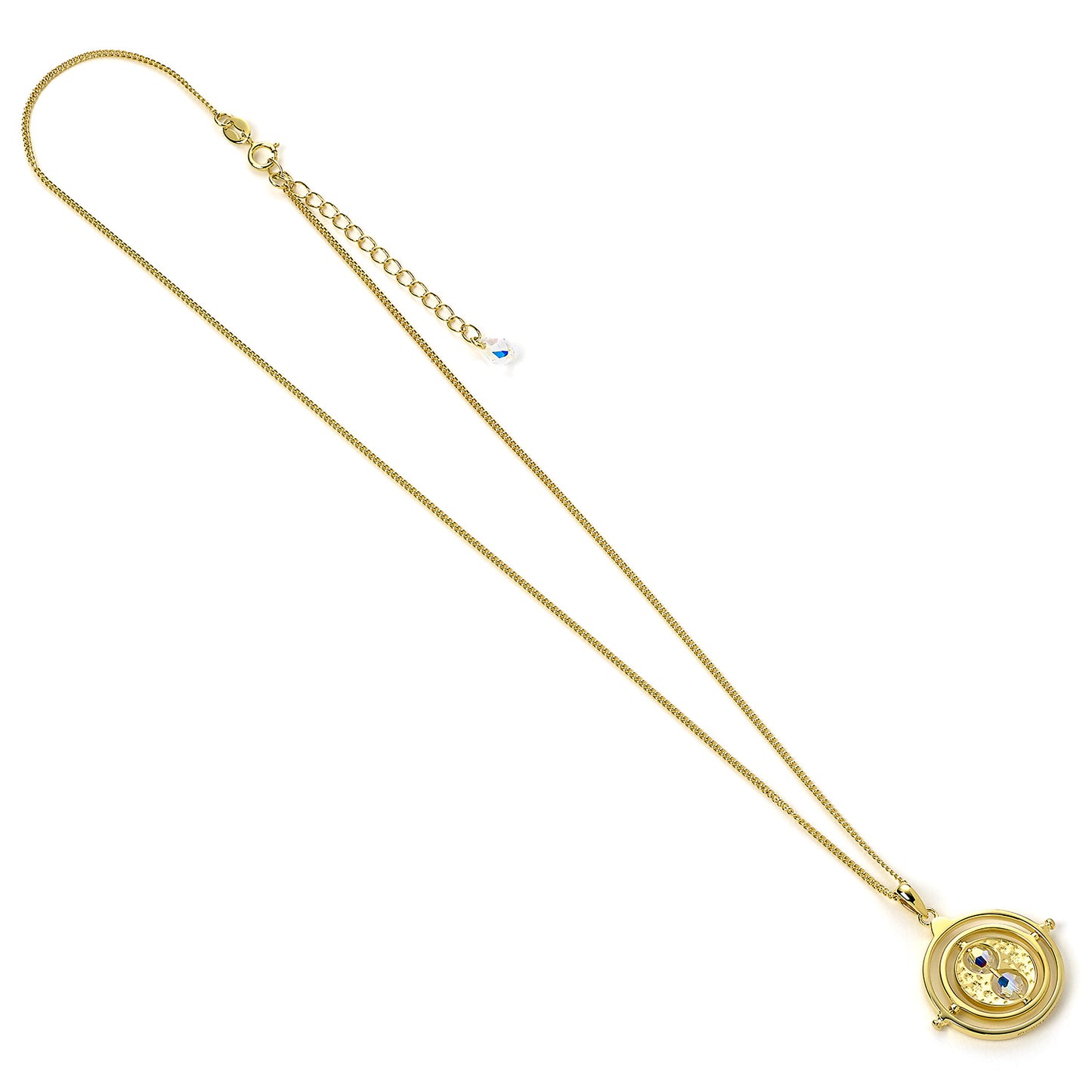 Harry Potter Time Turner Necklace Embellished with Crystals - Gold Plated Sterling Silver