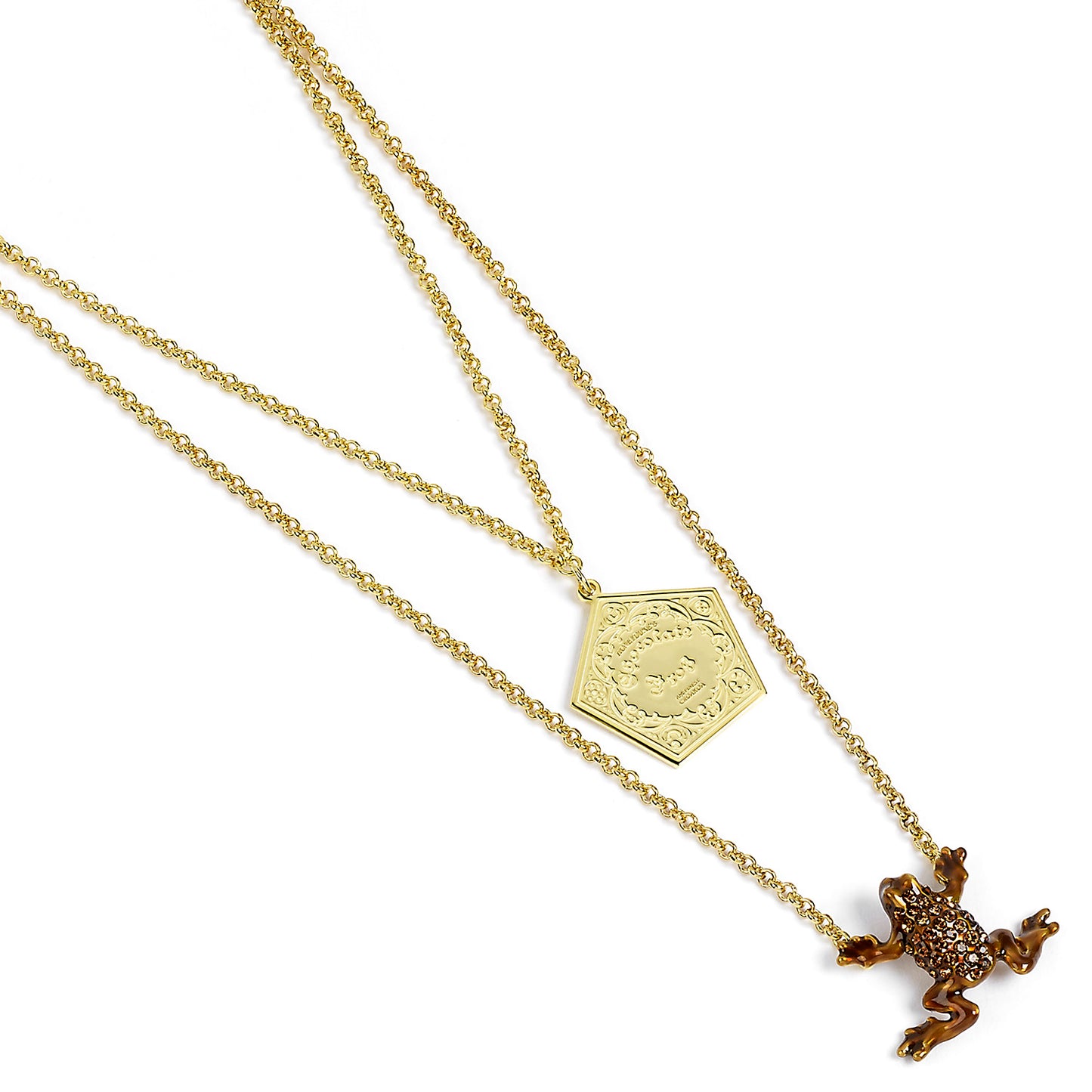 Harry Potter Sterling Silver Chocolate Frog Necklace with Crystal Elements