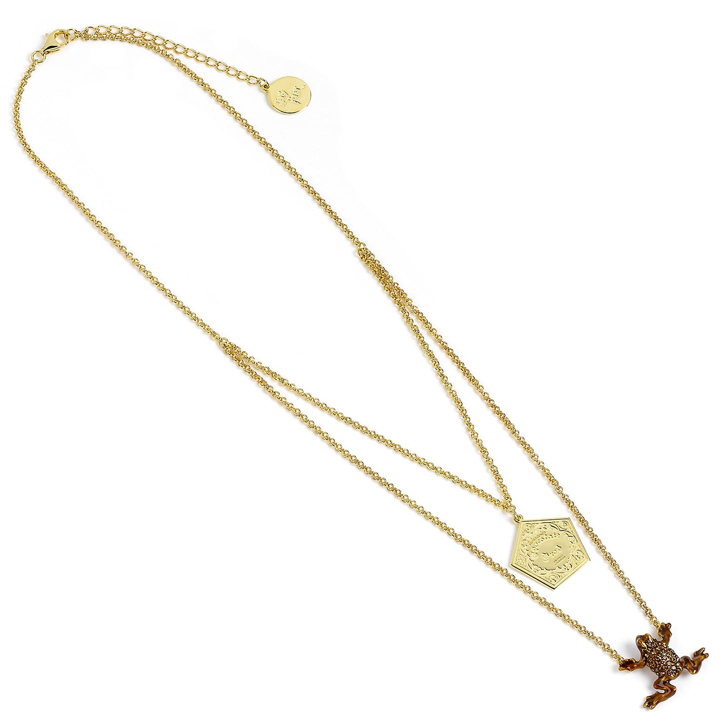 Harry Potter Sterling Silver Chocolate Frog Necklace with Crystal Elements