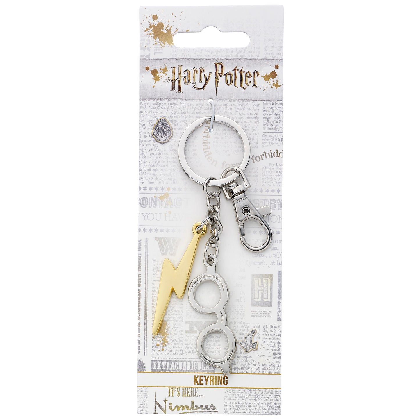Harry Potter Lightning Bolt and Glasses Keyring - Silver