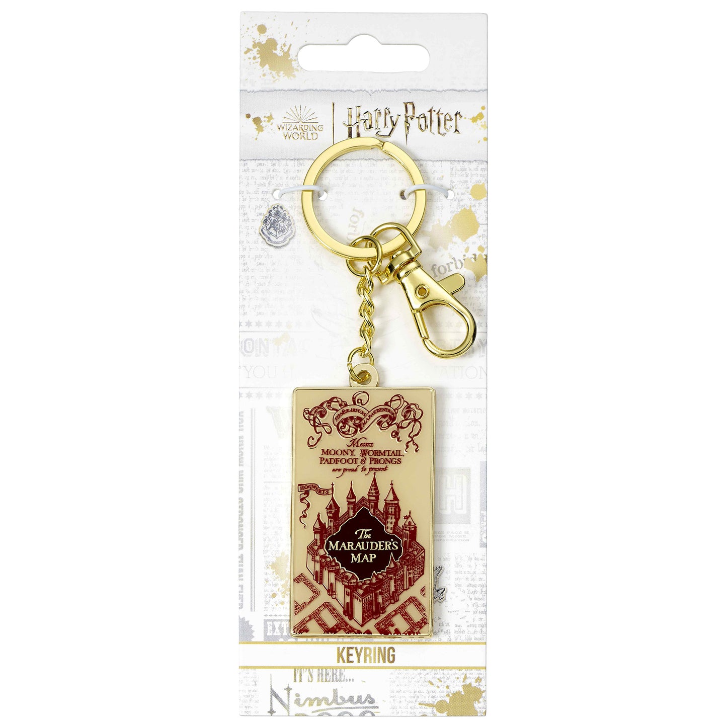 Harry Potter Marauders Map Keyring - Gold