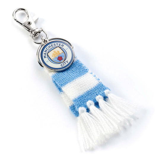 Manchester City Football Club Blue Scarf and Logo Charm Backpack Hanger