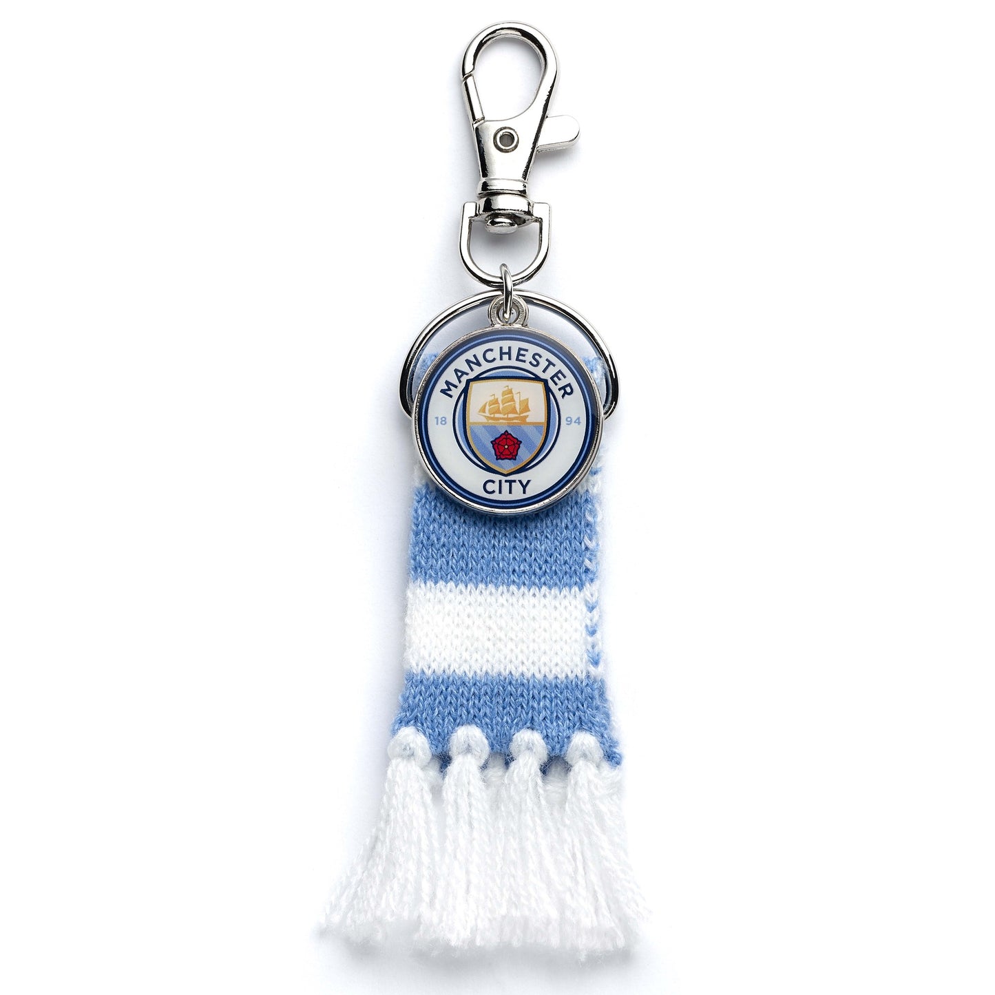 Manchester City Football Club Blue Scarf and Logo Charm Backpack Hanger