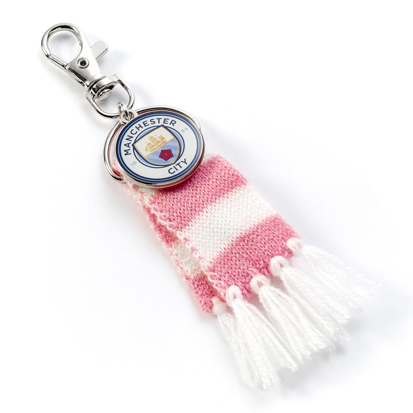 Manchester City Football Club Pink Scarf and Logo Charm Backpack Hanger