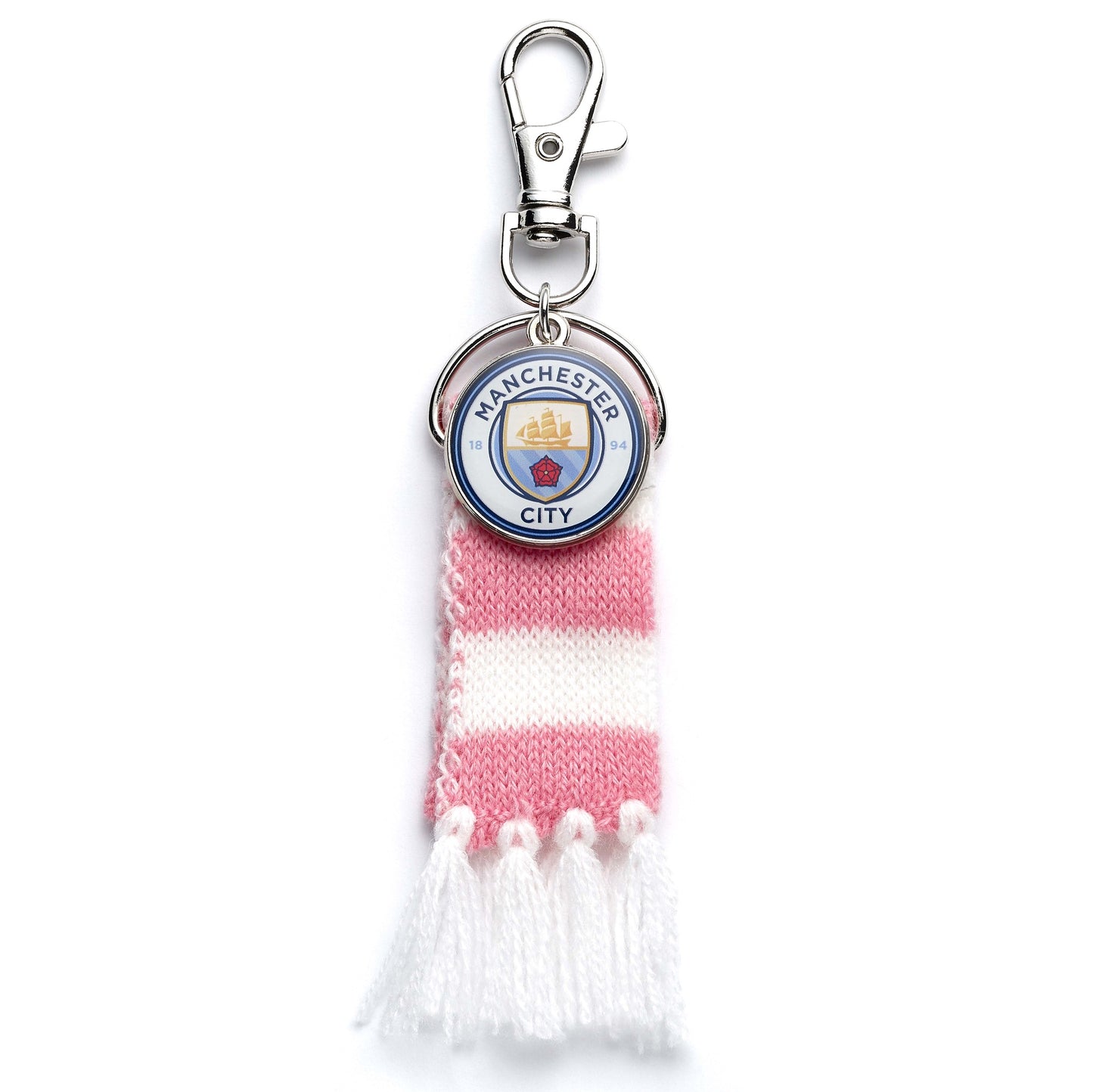 Manchester City Football Club Pink Scarf and Logo Charm Backpack Hanger