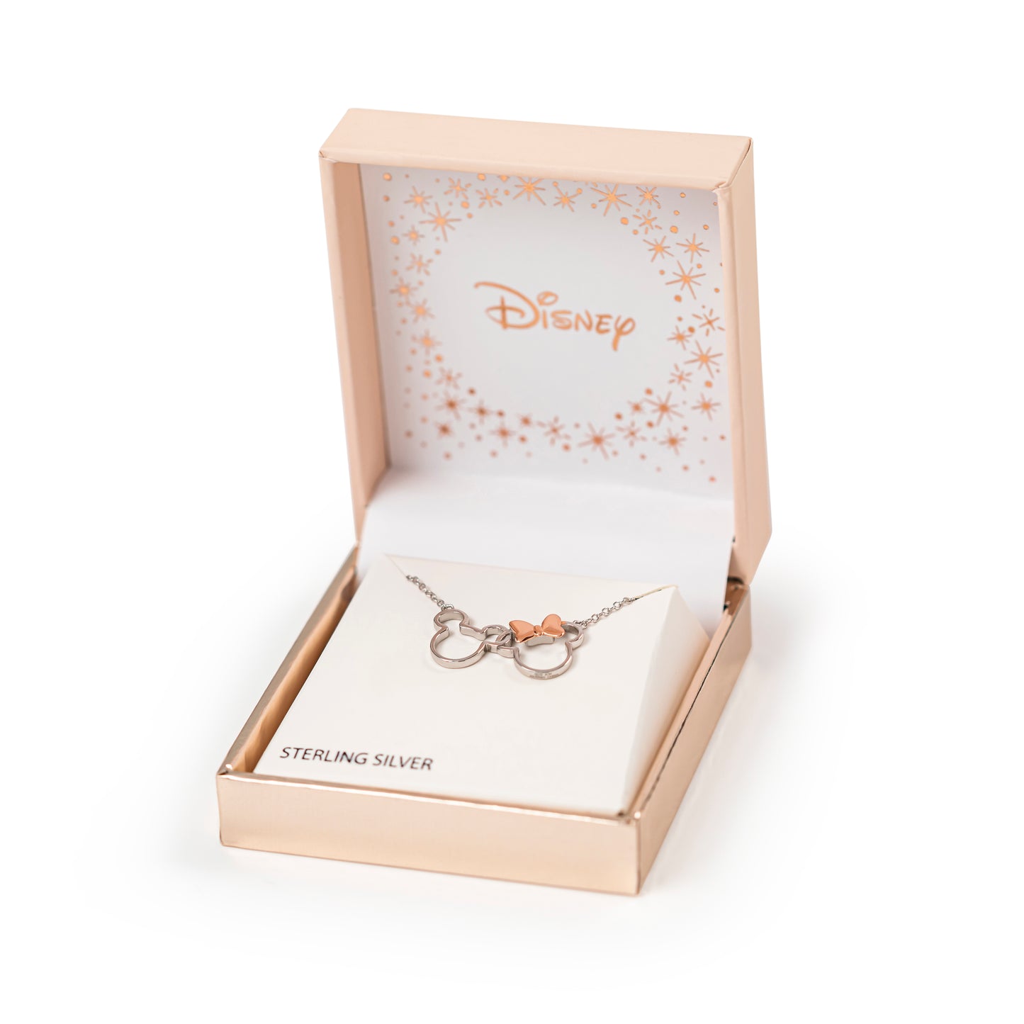 Disney Mickey & Minnie Mouse Silver and rose gold Sterling silver Necklace