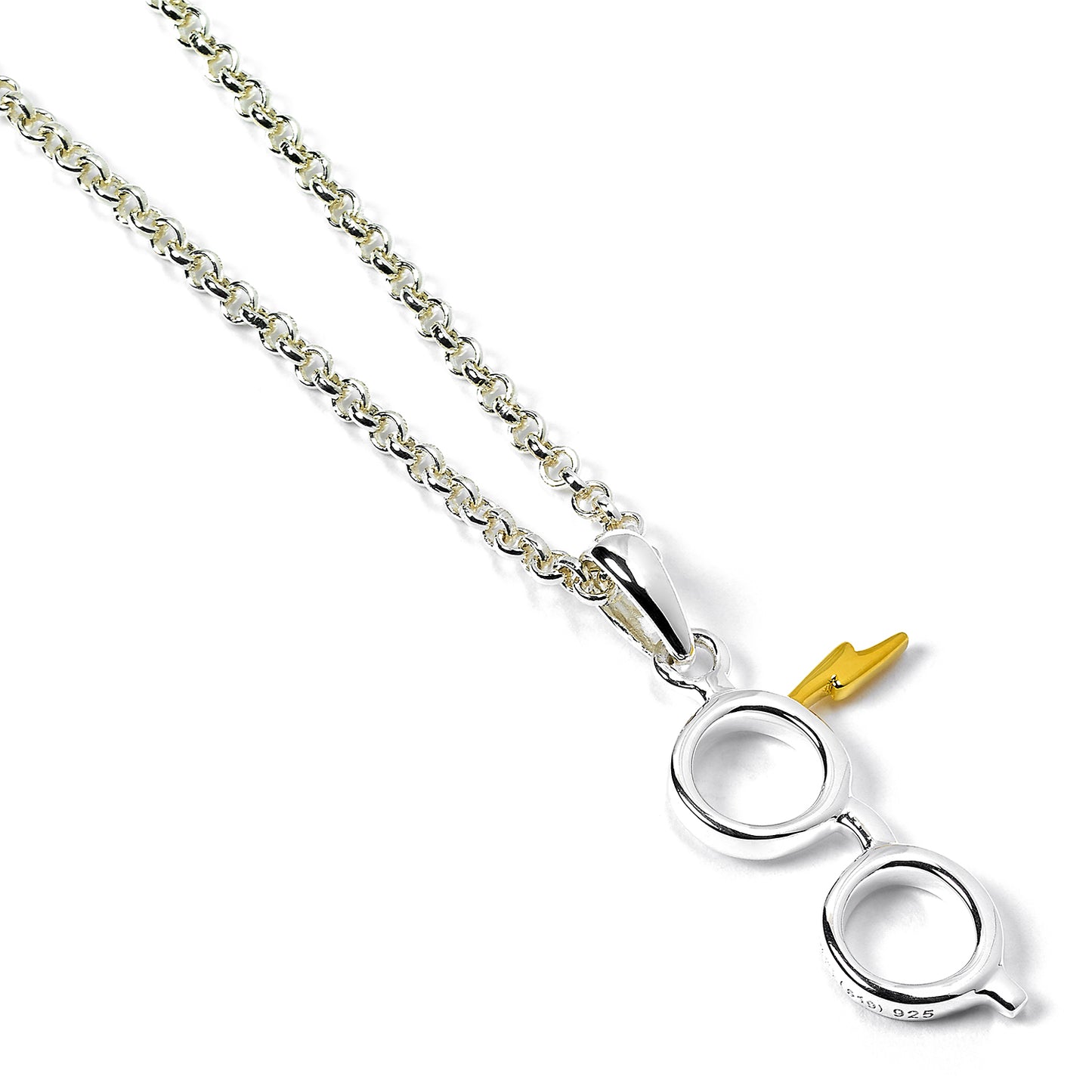 Harry Potter Glasses and Lightning Bolt Scar Glasses Necklace - Sterling Silver