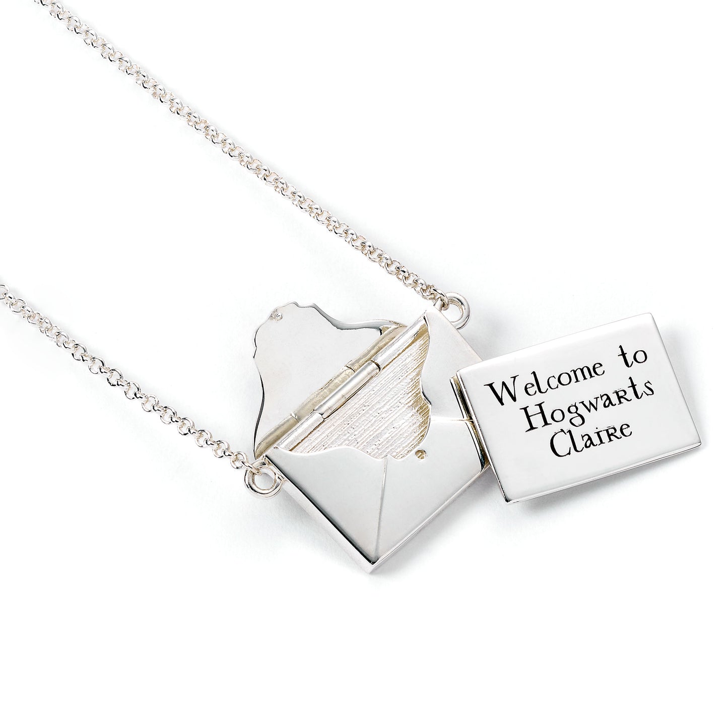 Harry Potter Personalised Hogwarts Acceptance Letter with Opening Envelope Necklace - Sterling Silver