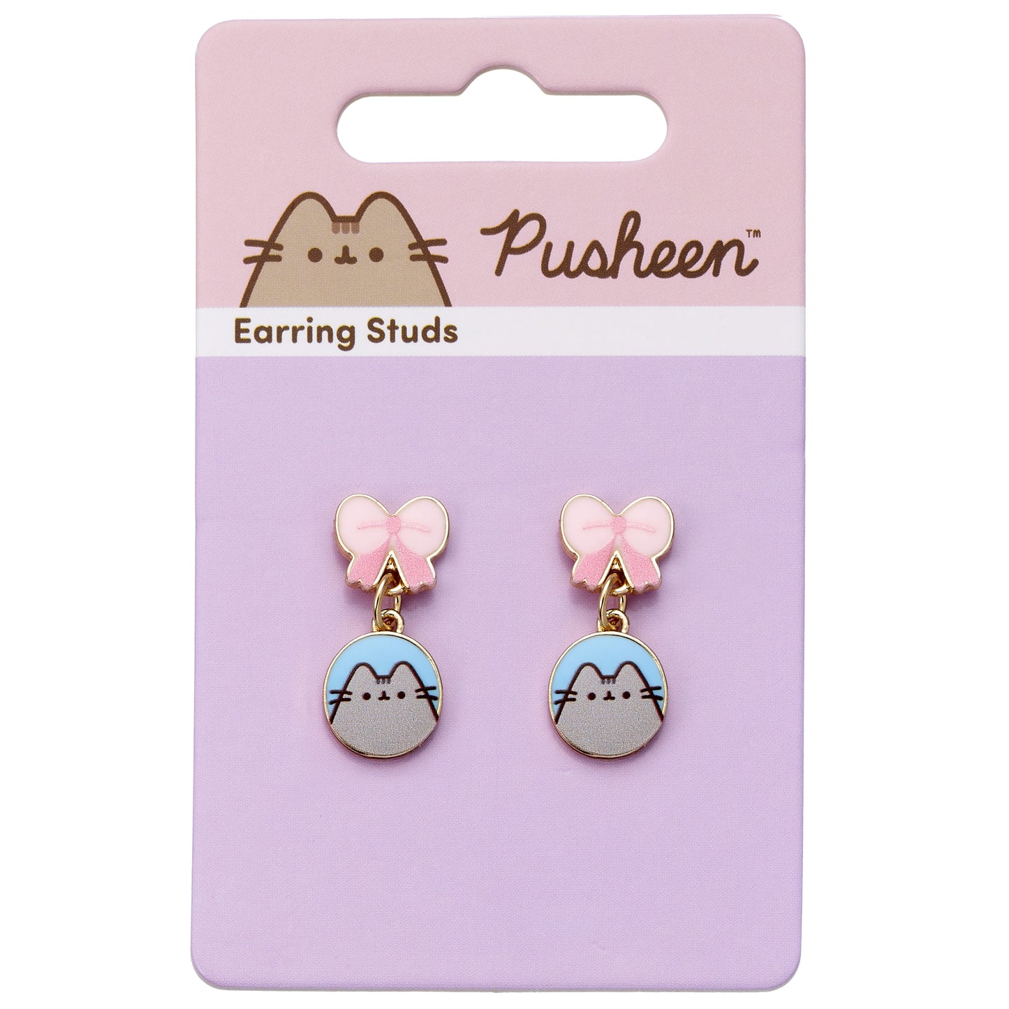 Pusheen the Cat Pink Bow Drop Earrings