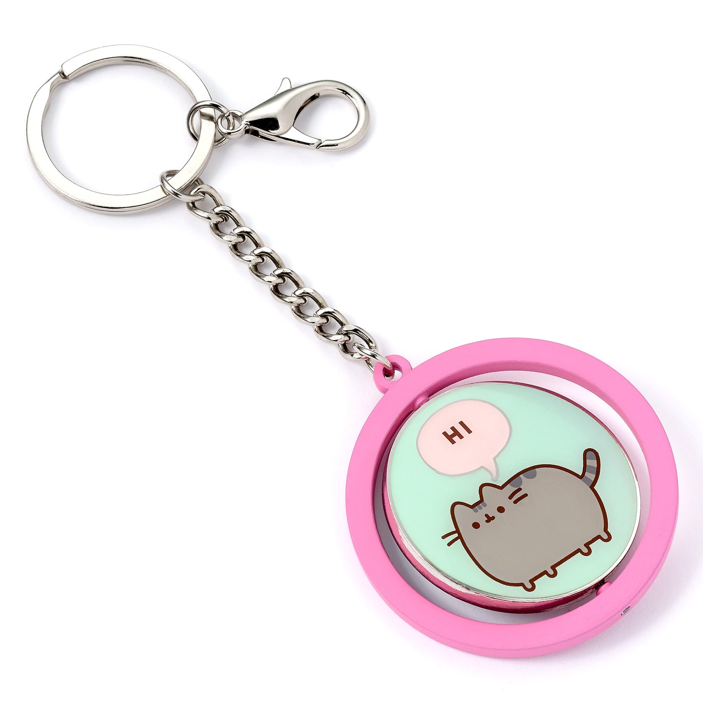 Pusheen the Cat "Hi , Bye" Spinning Keyring