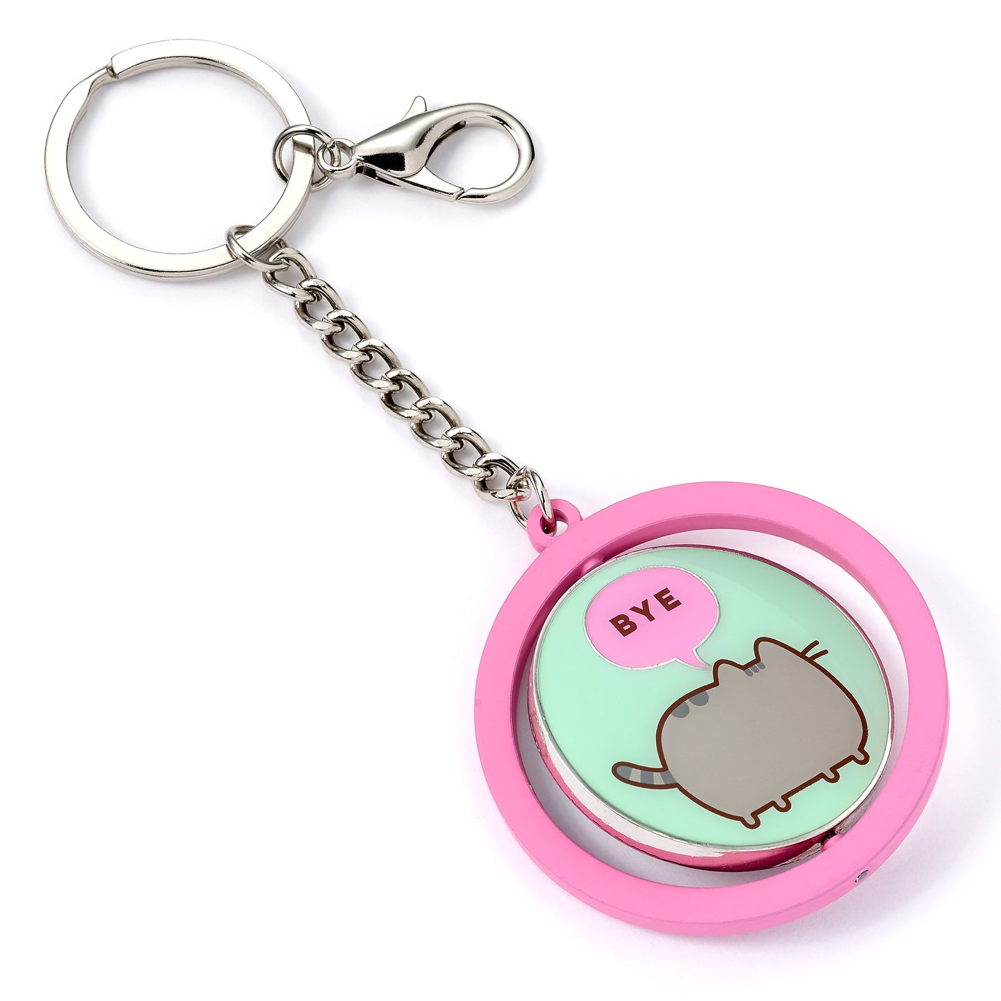 Pusheen the Cat "Hi , Bye" Spinning Keyring