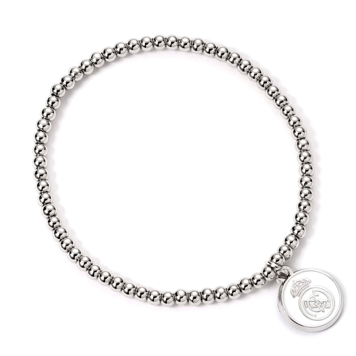 Real Madrid Silver Tone Disc Ball Bead Bracelet