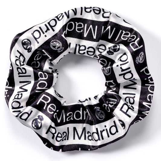 Real Madrid Black and White Logo Hair Scrunchie
