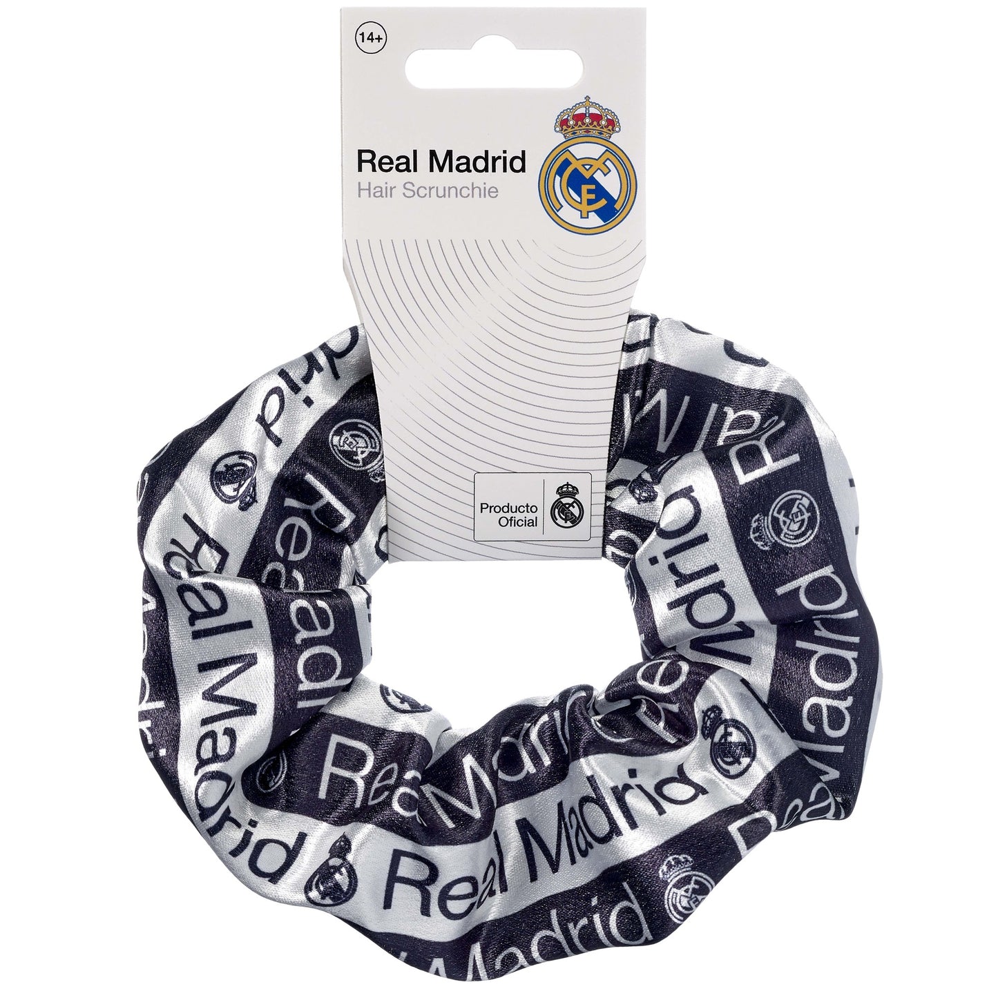 Real Madrid Black and White Logo Hair Scrunchie