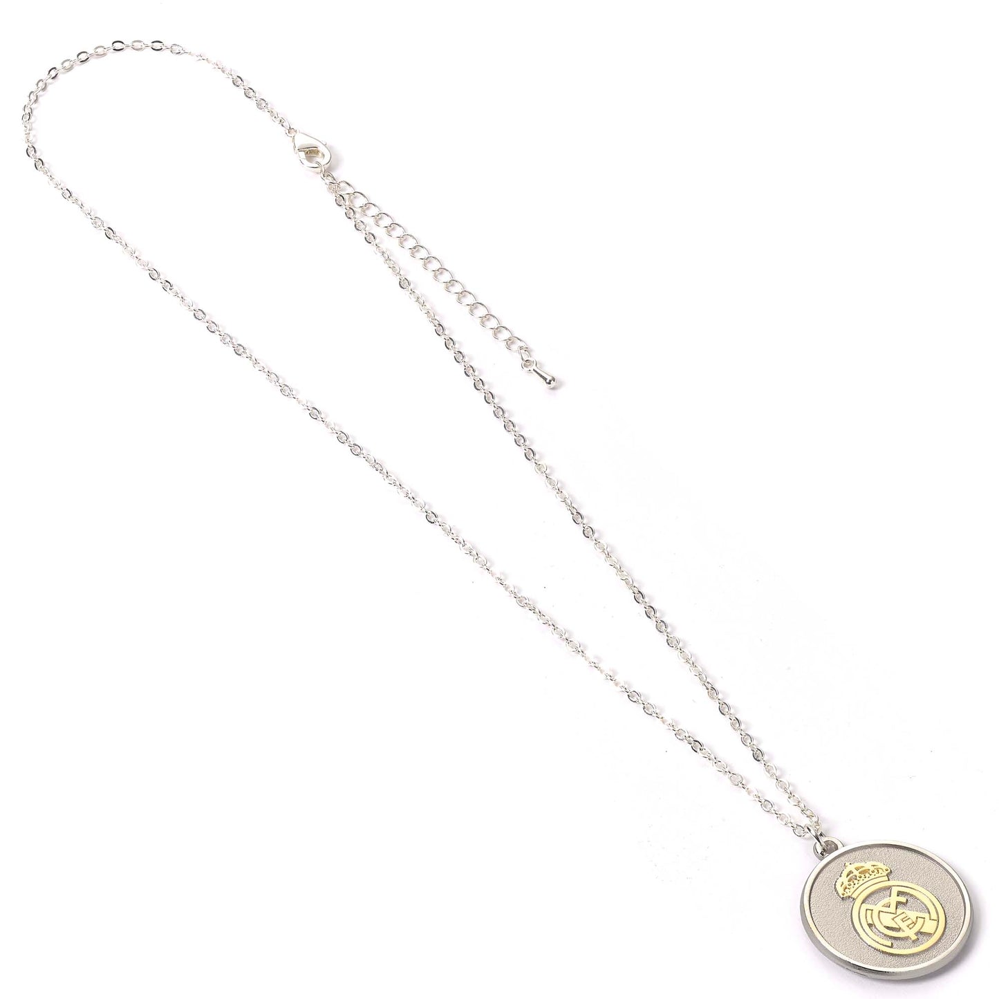 Real Madrid Silver Tone Pendant with Crest Necklace
