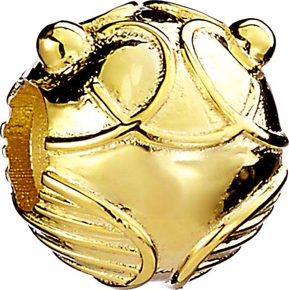 Harry Potter Golden Snitch Spacer Bead - Gold Plated Sterling Silver