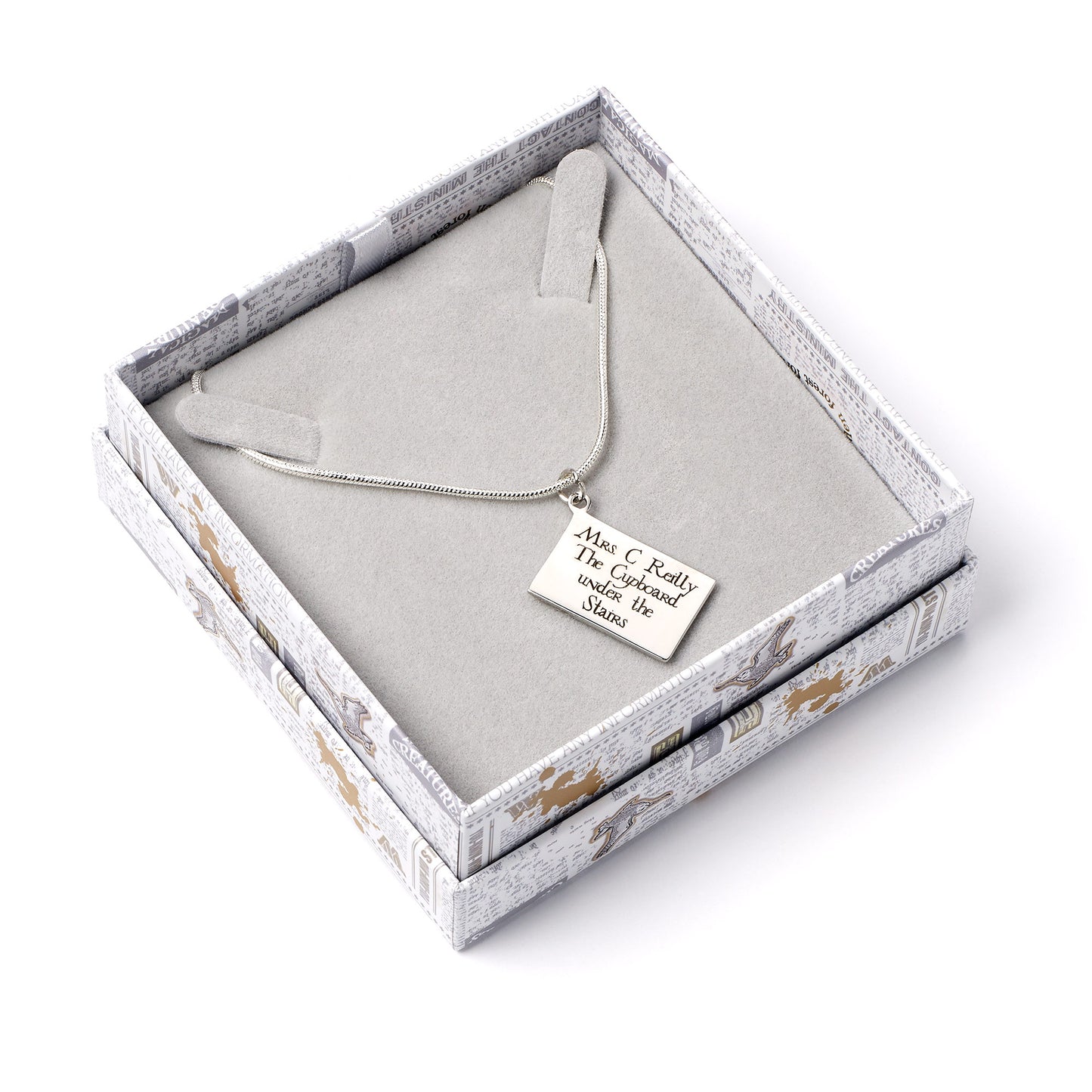 Harry Potter Personalised Hogwarts Acceptance Letter Necklace - Silver