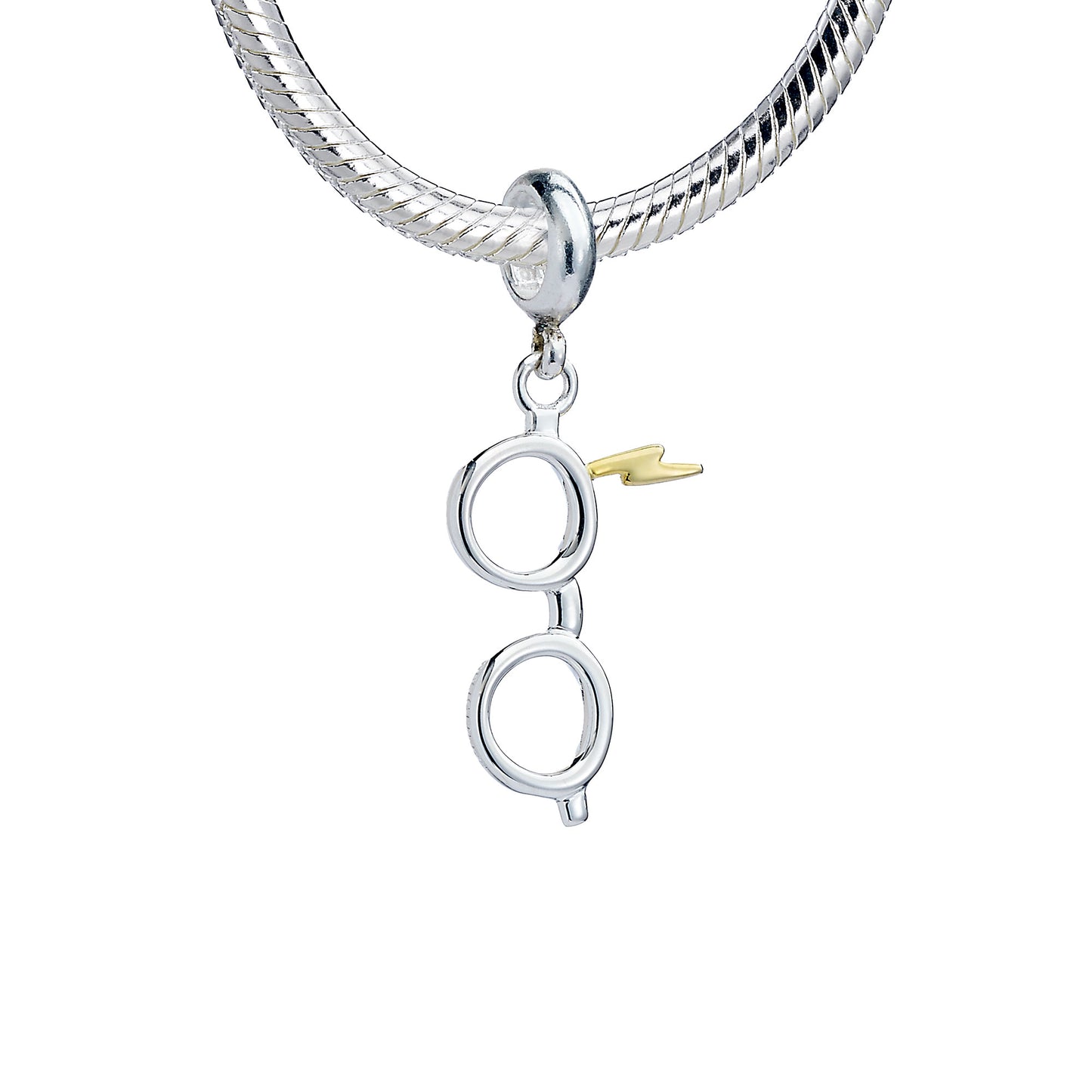 Harry Potter Lightning Bolt and Glasses Slider Charm - Sterling Silver