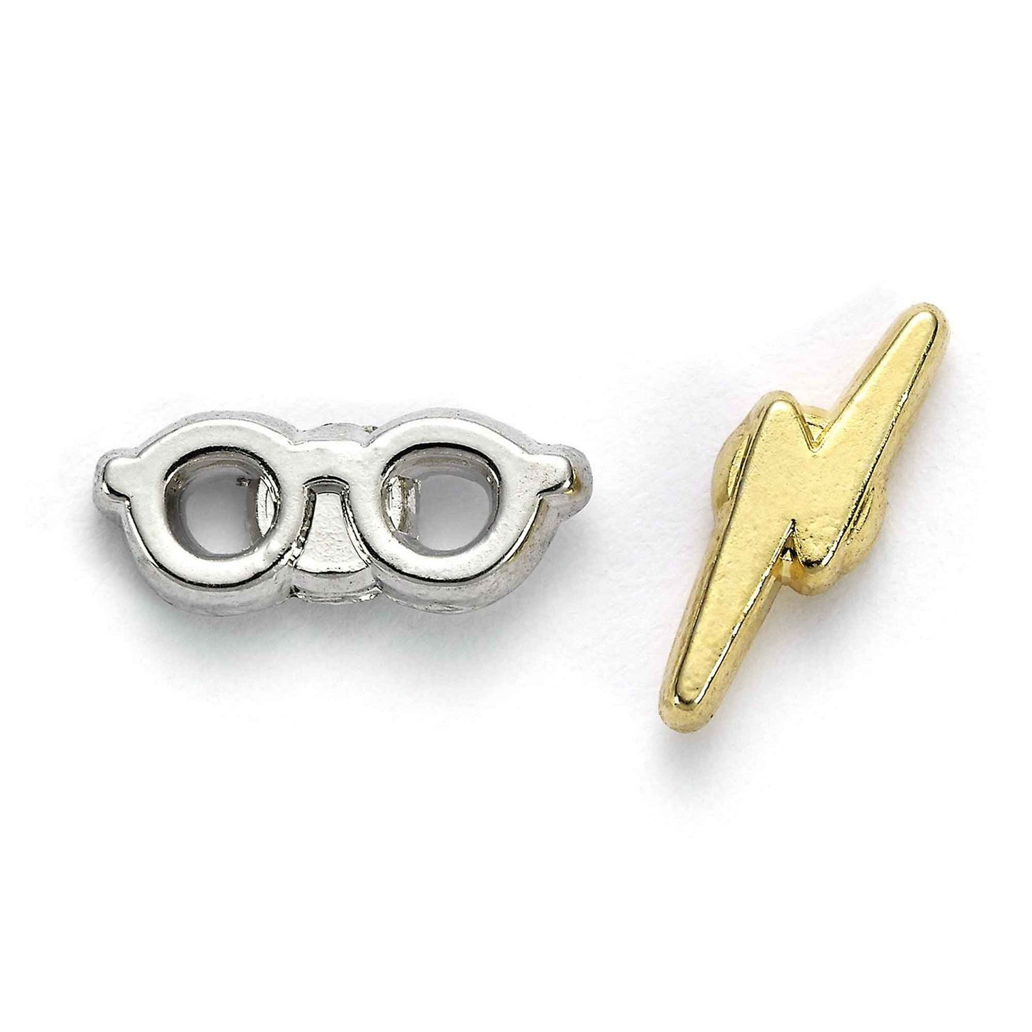 Harry Potter Stud Earring Set - Time Turner, Chocolate Frog, Glasses & Lightning Bolt - Silver
