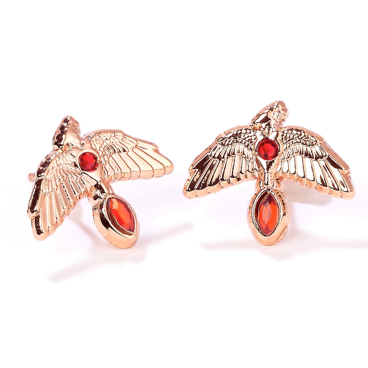 Harry Potter Fawkes Rose Gold Plated Stud Earrings - Rose Gold