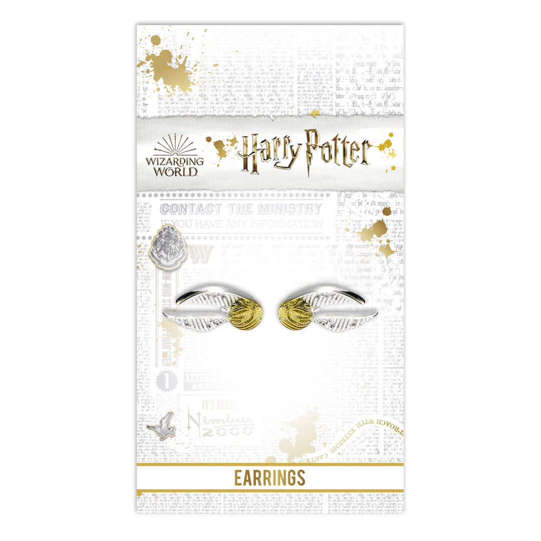 Harry Potter Golden Snitch Stud Earrings - Silver