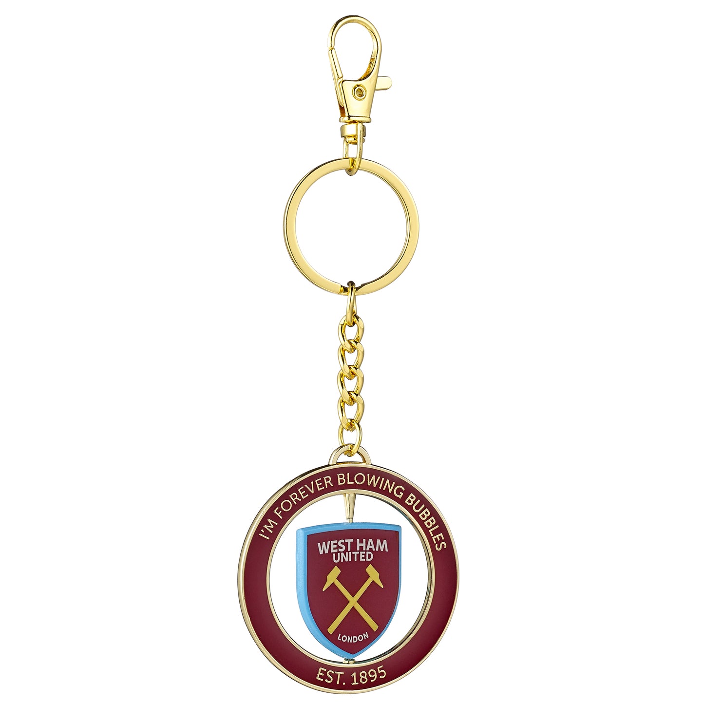 West Ham Spinning "I'm Forever Blowing Bubbles" Keyring
