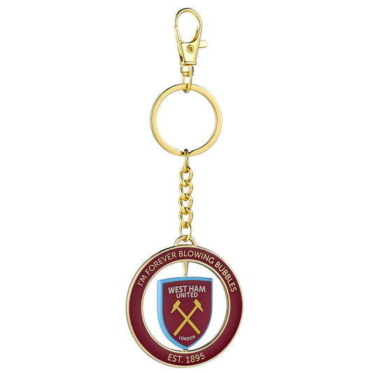 West Ham Spinning "I'm Forever Blowing Bubbles" Keyring